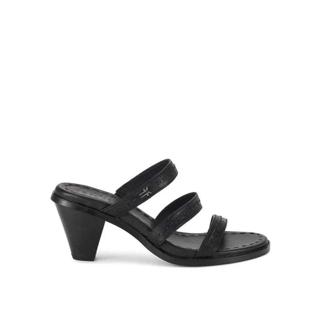 Frye Estelle Strappy Slid Black Sandals - US Women's 7 New